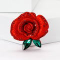 Vintage Alloy Enamel Rose Brooch Pin For Women's Suits And Dresses view 2