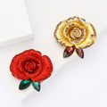 Vintage Alloy Enamel Rose Brooch Pin For Women's Suits And Dresses view 1