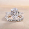 Full Rhinestone Women's Luxury Fashion Ring Set With Large Zircon Couple Rings, 2-Piece Statement Jewelry view 4