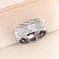 European Vine Leaf Wrap Ring, Textured Plant Theme Wedding Anniversary Gift Finger Ring view 3