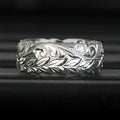 European Vine Leaf Wrap Ring, Textured Plant Theme Wedding Anniversary Gift Finger Ring view 1