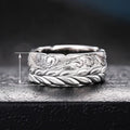 European Vine Leaf Wrap Ring, Textured Plant Theme Wedding Anniversary Gift Finger Ring view 4