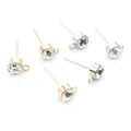 DIY Rhinestone Stud Earring Posts With Loop For Jewelry Making Ear Accessory , No Backs Stud Earrings view 1