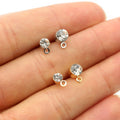 DIY Rhinestone Stud Earring Posts With Loop For Jewelry Making Ear Accessory , No Backs Stud Earrings view 4