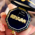 Russian Style Cross Woven Leaf Ring For Women With Inlaid Zircon Bold Braided Jewelry view 4