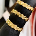 Russian Style Cross Woven Leaf Ring For Women With Inlaid Zircon Bold Braided Jewelry view 5