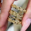 Russian Style Cross Woven Leaf Ring For Women With Inlaid Zircon Bold Braided Jewelry view 2