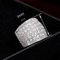Sparkling Wide Band Statement Ring, Cross Border Women'S Bold Pave Zircon Fashion Jewelry view 4