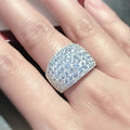 Sparkling Wide Band Statement Ring, Cross Border Women'S Bold Pave Zircon Fashion Jewelry view 1