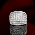 Sparkling Wide Band Statement Ring, Cross Border Women'S Bold Pave Zircon Fashion Jewelry view 6