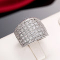 Sparkling Wide Band Statement Ring, Cross Border Women'S Bold Pave Zircon Fashion Jewelry view 2