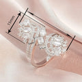 Luxury European American Zircon Petal Wing Ring, Korean Statement Fashion Finger Jewelry view 4