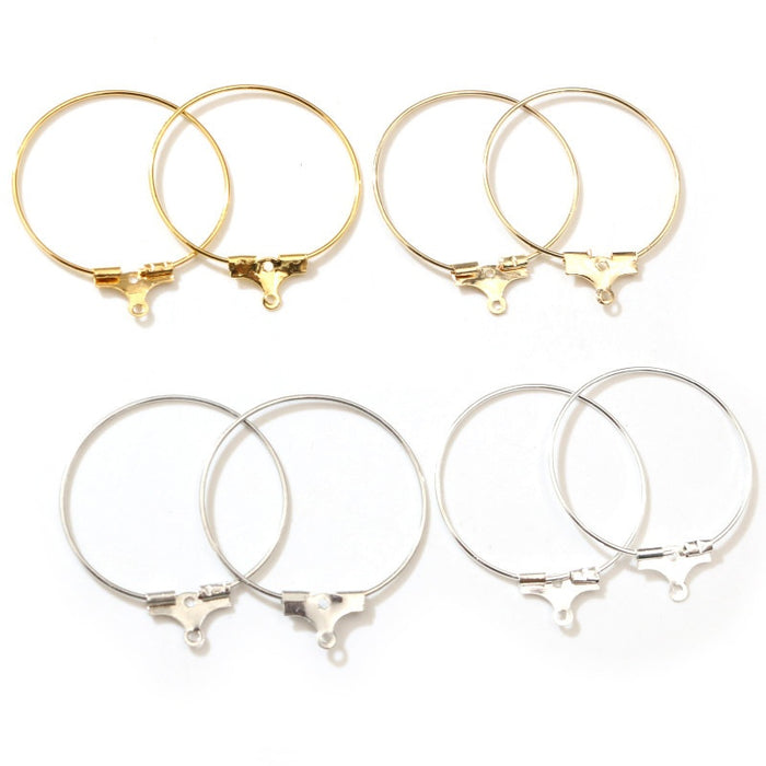 20-45mm Iron Plated Hoop Earring DIY Hanger Findings Handmade Jewelry Making Accessories 0.5g Earrings