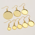 8-25mm Stainless Steel Earring Hooks With Cabochon Base Trays For DIY Earrings Jewelry Making view 3
