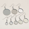 8-25mm Stainless Steel Earring Hooks With Cabochon Base Trays For DIY Earrings Jewelry Making view 2