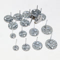 Stainless Steel 6/8/10/12mm Round Stud Earrings With Hole DIY Earring Findings No Backs view 2