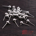 3/4/5mm Ball Stud Earrings With Loop Round Bead Posts For DIY Jewelry Findings Without Backs view 4