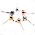 3/4/5mm Ball Stud Earrings With Loop Round Bead Posts For DIY Jewelry Findings Without Backs view 2