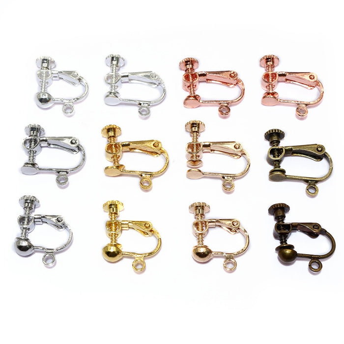 U Shape Adjustable Screw Ear Clips, Non Pierced Earring Findings 15x13mm 1g Earrings