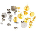 100pcs 3-12mm Stainless Steel Flat Post Stud Earrings Water Plated Gold Ear Findings Without Backs view 5