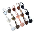 12mm Heart Copper French Leverback Ear Hooks For DIY Earrings Jewelry Findings 0.8g view 1
