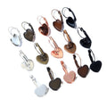 12mm Heart Copper French Leverback Ear Hooks For DIY Earrings Jewelry Findings 0.8g view 5