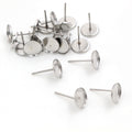 8/10/12mm Stainless Steel Round Tray Ear Stud Posts For DIY Earring Accessories Earrings view 3