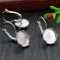 Stainless Steel 12mm Tray French Earring Base Serrated Edge Leverback Ear Hooks DIY Findings 0.8g Earrings view 1