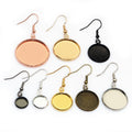 8-20mm Round Blank Earring Hook Base Settings, Plated Cabochon Findings For DIY Jewelry 1g Earrings view 1