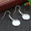 8-20mm Round Blank Earring Hook Base Settings, Plated Cabochon Findings For DIY Jewelry 1g Earrings view 4