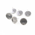 Stainless Steel 6/8/10/12mm Thickened Earring Post Cup Bases Stone Setting Stud Findings 1g Earrings view 2