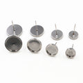 Stainless Steel 6/8/10/12mm Thickened Earring Post Cup Bases Stone Setting Stud Findings 1g Earrings view 1