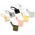 12mm Square Iron French Leverback Ear Hooks For DIY Earrings Jewelry Findings 0.8g view 1