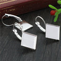 12mm Square Iron French Leverback Ear Hooks For DIY Earrings Jewelry Findings 0.8g view 4
