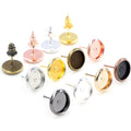 50pcs 6-12mm Earring Post Pad Bases DIY Stud Earring Findings Jewelry Accessories Without Backs Stud Earrings view 1