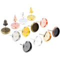 50pcs 6-12mm Earring Post Pad Bases DIY Stud Earring Findings Jewelry Accessories Without Backs Stud Earrings view 5