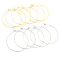 12-45mm Stainless Steel Round Nine Pin Wine Glass Earring Hoops Beading Ear Wire Findings Earrings view 1