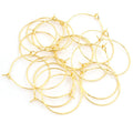 12-45mm Stainless Steel Round Nine Pin Wine Glass Earring Hoops Beading Ear Wire Findings Earrings view 3