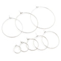 12-45mm Stainless Steel Round Nine Pin Wine Glass Earring Hoops Beading Ear Wire Findings Earrings view 4