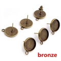 12mm Iron Earring Post Tray Stud Bases With Loop For DIY Earrings Jewelry Accessories No Backs view 3
