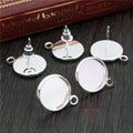 12mm Iron Earring Post Tray Stud Bases With Loop For DIY Earrings Jewelry Accessories No Backs view 2