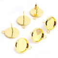 12mm Iron Earring Post Tray Stud Bases With Loop For DIY Earrings Jewelry Accessories No Backs view 4
