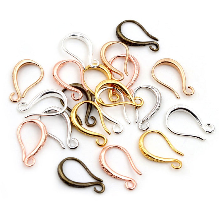 15x10mm Plated Pure Copper Ear Hooks For DIY Earrings Jewelry Accessory Findings 0.5g