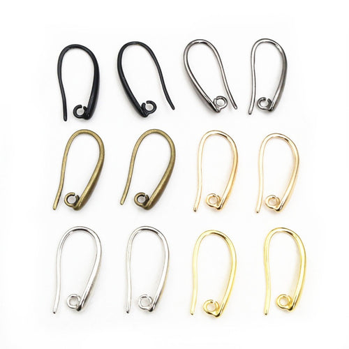 20x11mm Copper Plated Ear Hooks With Loop DIY Earring Making Jewelry Findings Accessories Earrings