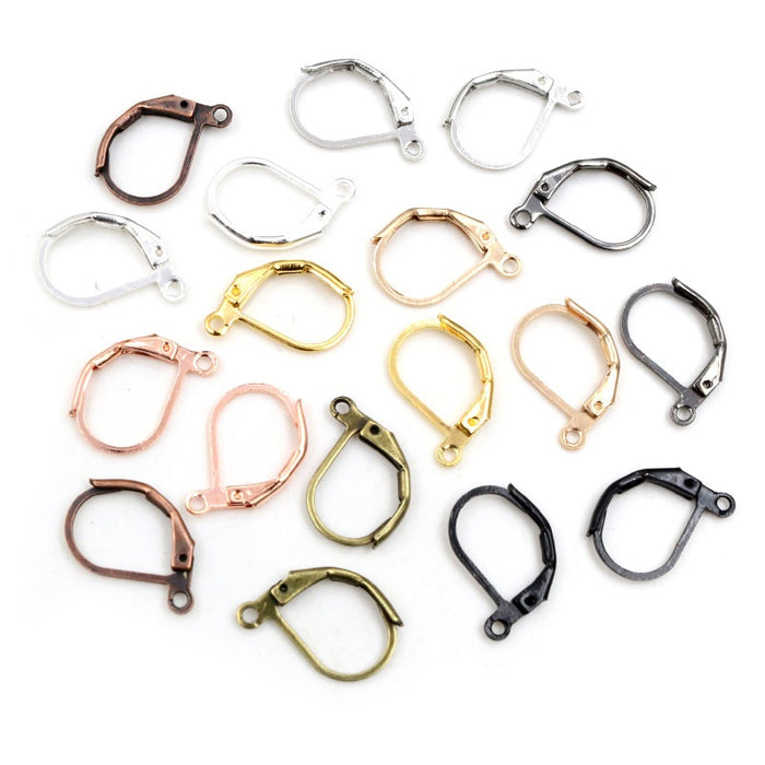 15x10mm Spring D Shape French Ear Hooks DIY Earring Clip Hoop Jewelry Findings Accessories Earrings