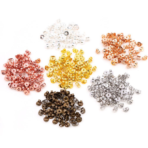 100pcs 5x3mm DIY Earring Findings Copper Plated Brass Ear Backs With 925 Stamp For Studs Earrings