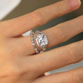 Luxury Floral Square Zircon Princess Couple Rings, Fashion Engagement Jewelry For Women view 2