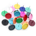 20pcs Pack 8/10/12mm Color Tray Ear Stud Pins For DIY Earrings Jewelry Findings Without Backs view 1