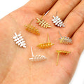 15x13mm Copper Plated Leaf Shape Ear Stud Posts With Loop DIY Earring Jewelry Findings 0.7g Earrings view 2
