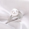 New Fashion Leaf Simulated Pearl Ring For Women, Fresh Designer Statement Jewelry For view 3